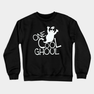 One Cool Ghoul Ghost Boo Cute Funny Halloween Art Graphic Crewneck Sweatshirt